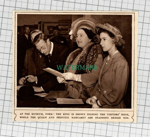 C1779) Museum York Royal Visit  King Signing Visitors Book -  1948 Clip
