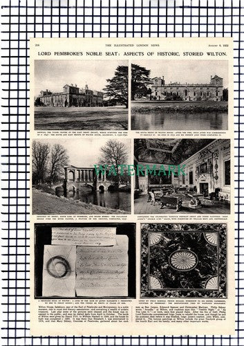 Lord Pembroke Wilton House Salisbury -   1952 Article