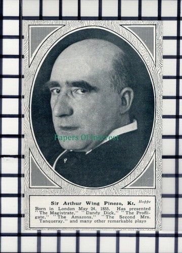 C6079) Sir Arthur Wing Pinero - 1914 Cutting