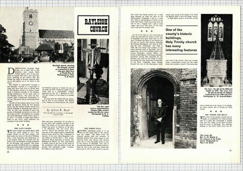 Holy Trinity Church Rayleigh Essex Rev G W Hatch  - 1969 Article