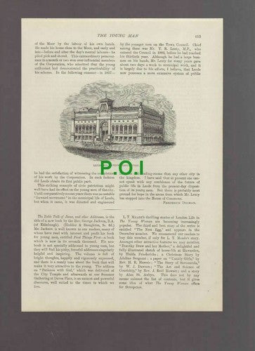 (5826) Leeds Men Yorkshire College Rev Lemoine  Francis Wrigley -  1896 Article