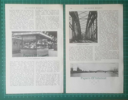 Cologne Germany Central Railway Train Station  Gerald Spink  -1932 Article