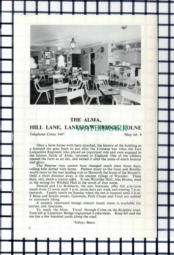 C6442) The Alma Colne Donald Robinson / Alfredo's Restaurant Morecambe - Cutting