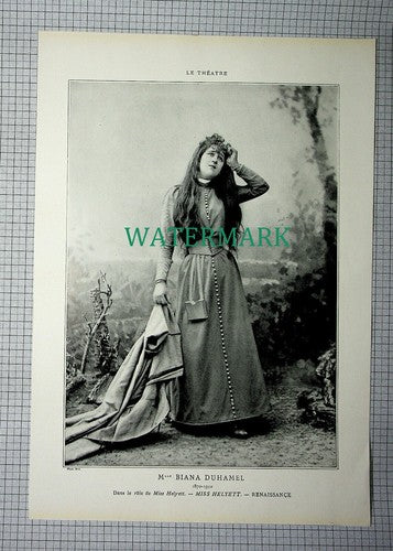 X1738)  Mlle Biana Duhamel  - c.1910 Antique Print/ Cutting