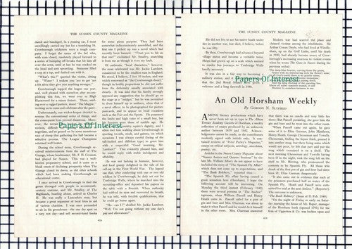 (6757) Crowborough Characters Sussex Jackie Lambert Sivers Smalley  1952 Article