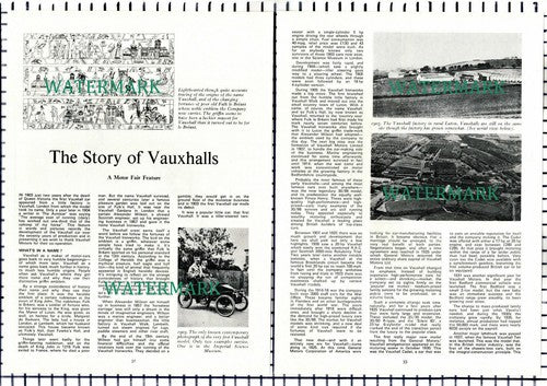 The Story of Vauxhall Cars Fulk le Breant  - 1973 Article