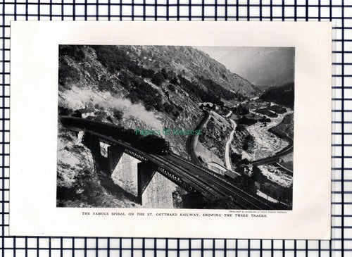 (7015) St Gotthard Railway Spiral - 1950s Book Print