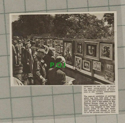 C1968) Victoria Embankment Gardens Art Exhibition LCC Patricia Strauss 1948 Clip