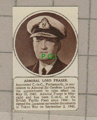 C2373) Admiral Lord Fraser CinC Portsmouth - 1947 Clip SMALL!