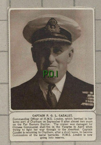 (C660) Captain P G L Cazalet HMS LONDON - 1949 Cutting