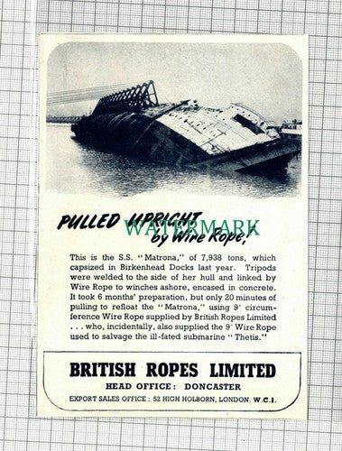 C2256) British Ropes SS Matrona Shop Birkenhead Docks Advert - 1948 Clip