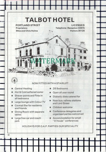 C7155) Leyland Hotel Southport Donald Heap / Talbot Mike Holme    -1979 Advert