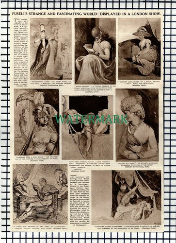 Henry Fuseli Artist  Exhibition London - 1953 Cutting / Print