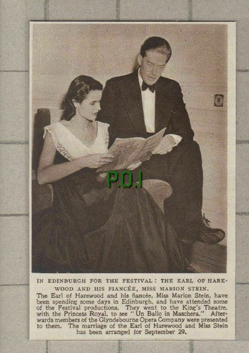 (C635) Earl of Harewood & Miss Marion Stein Edinburgh - 1949