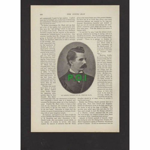 William Black Paston House Brighton Novelist -  1896 Article
