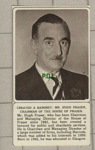 (5153) Mr Hugh Fraser Chairman House of Fraser Baronet   1961 SMALL Clip