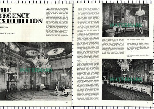 (8465) Royal Pavilion Brighton Mr Clifford Musgrave  - 1965 Article