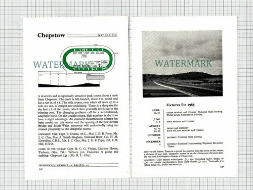 (8327) CHEPSTOW Racecourse Horse Racing - 1965 2-Part Cutting