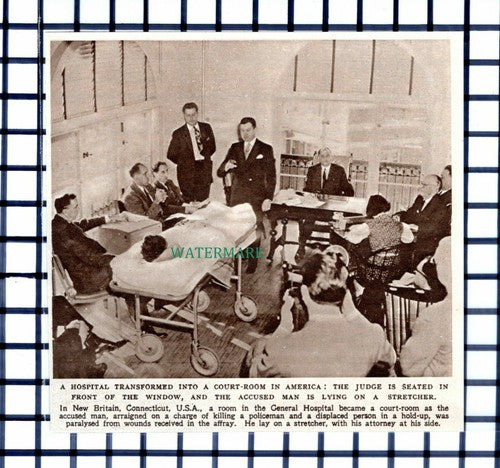 C6368) New Britain Connecticut USA General Hospital Court Room  -1952 Cutting
