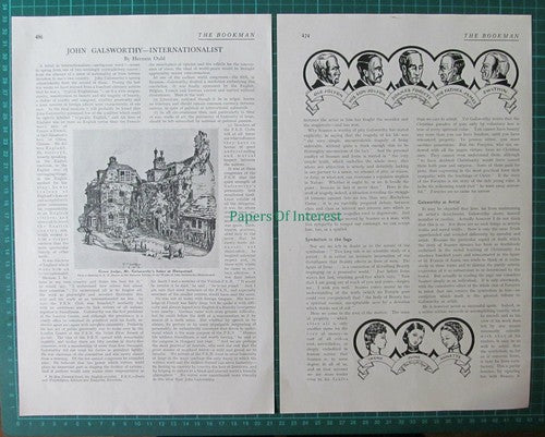 X1203) John Galsworthy Author   - 1933 Article
