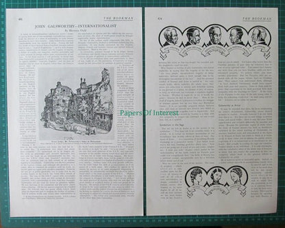 X1203) John Galsworthy Author   - 1933 Article