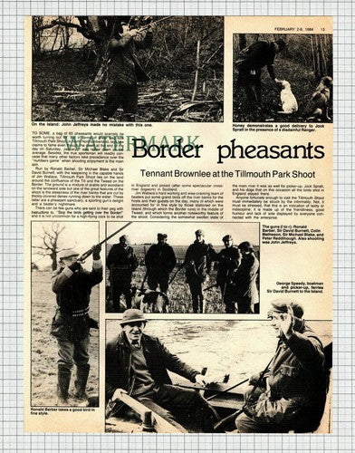 X1872) Tillmouth Park Shoot Ronald Barber Sir Michael Blake -  1984 Article