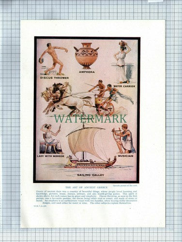 (6789) Ancient Greece  - c.1930s Book Print