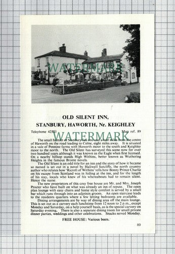 C7565) Old Silent Inn Stanbury Haworth / Orchard Restaurant Broughton  - 1970s