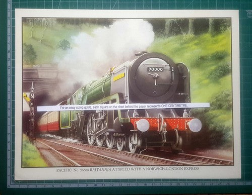 Pacific No 70000 BRITANNIA Railway Train Engine -  1950s Cutting / Print