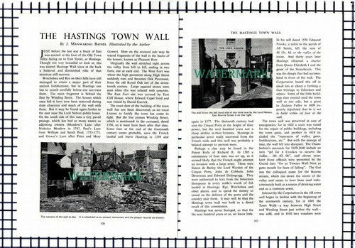 Hastings Sussex Town Wall   - 1955 Article / Print