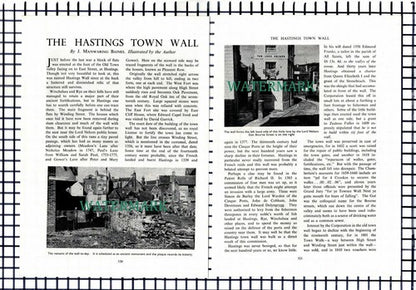 Hastings Sussex Town Wall   - 1955 Article / Print