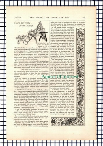 X1314) Rottman Strome Japanese Screen Imported  - 1886 Article