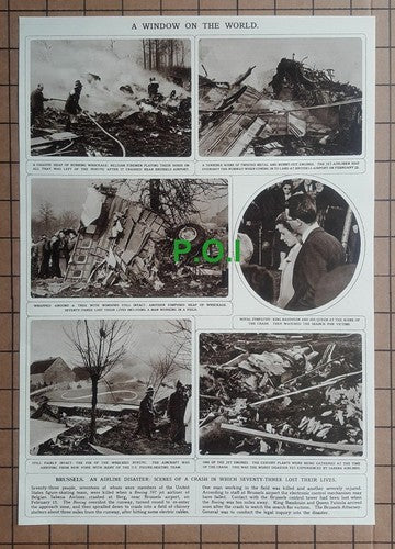 (X232) Brussels Airline Disaster Berg Boeing Air Crash -  1961 Clip