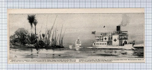 Cook's Pleasure Steamers Nile Egypt Hospital Ships  WW1  - c.1918 News Clipping