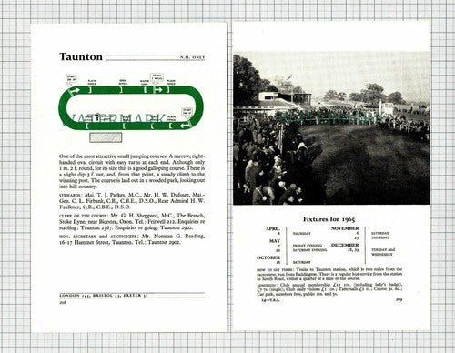 (7220) TAUNTON Racecourse Horse Racing - 1965 2-Part Cutting