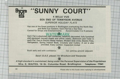 C2007) Bridlington Holiday Flats Beach House Jones / Sunny Court Waites - 1973