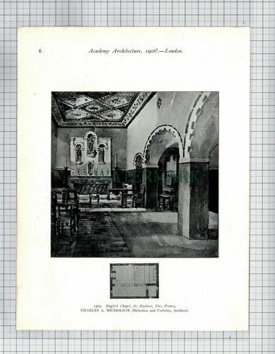 St Raphael Var France Charles A Nicholson and Corlette Architect 1906 Book Print