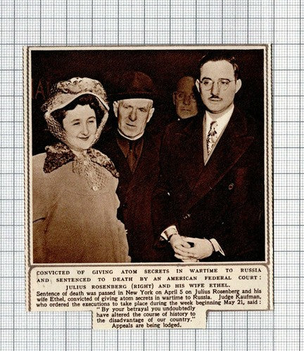 Julius Rosenberg  Atom Secrets  -  1951 Small News Clipping