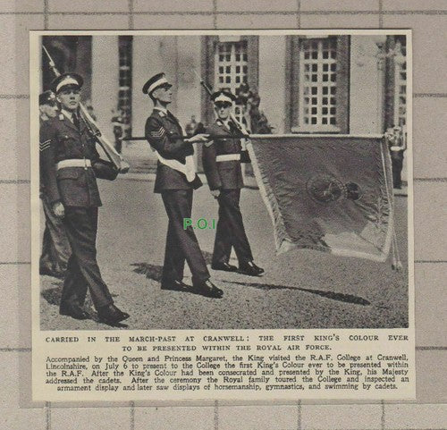 C1861) RAF College Cranwell Lincolnshire King's Colour Presented  - 1948 Clip