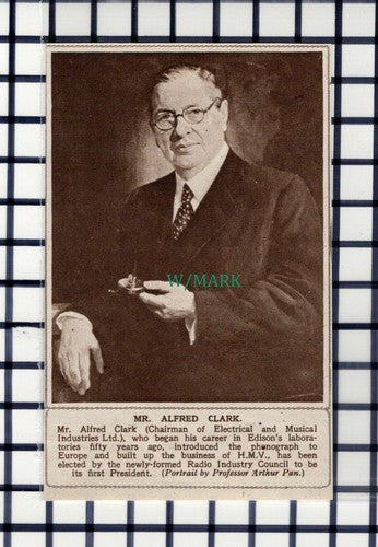 C6241) Mr Alfred Clark Electrical & Musical Industries Edison  - 1945 Cutting