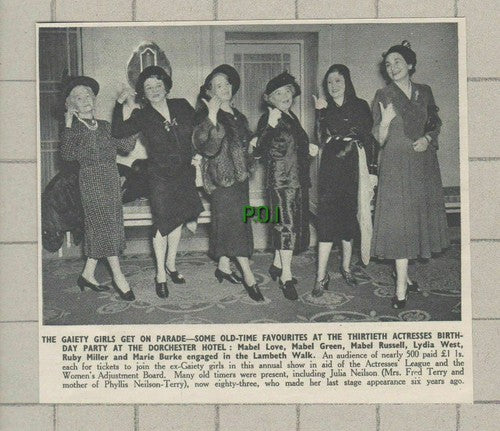 The Gaiety Girls  Mabel Love Ruby Miller Marie Burke Lydia West  -1950 Cutting