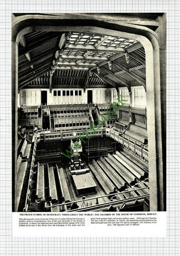 The House Of Commons Rebuilt After World War Two WW2 - 1950 Article / Print