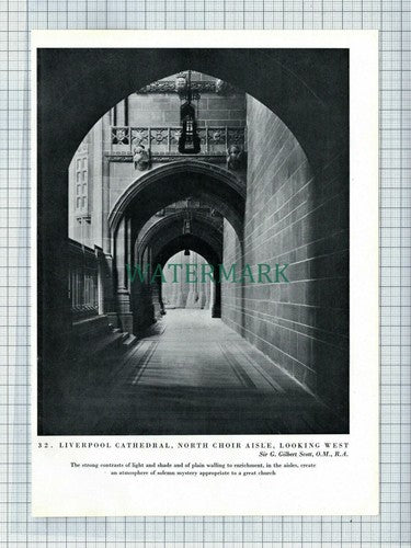 (8682) War Memorial Winchester College / Liverpool Cathedral  c.1945 Book Print