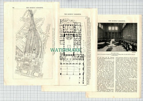 EUSTON Railway Station Joseph Jones  LNWR - 1914 Article
