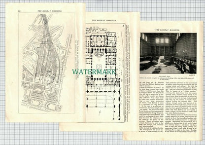 EUSTON Railway Station Joseph Jones  LNWR - 1914 Article
