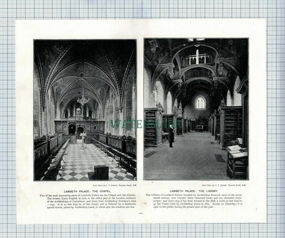 X1893) Queen Elizabeth's Lodge Chingford / Lambeth Palace  - c.1900 Book Print
