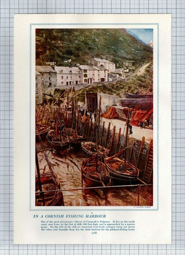 (5862)  Polperro Harbour Cornwall / Derwentwater - Book Print