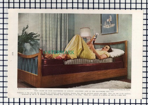 (8105) US Rubber Company Baltimore City Jail Mattresses  - 1940 Book Print