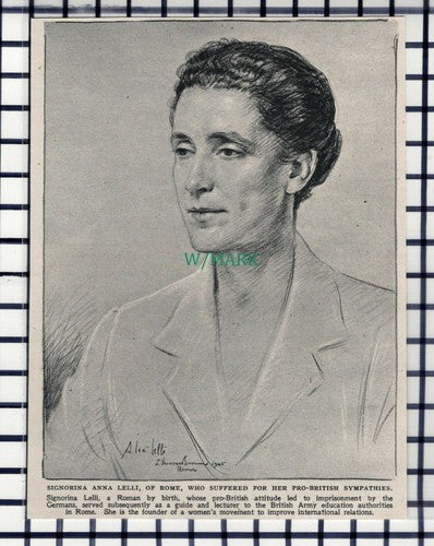 C6125) Signorina Anna Lelli Rome  World War 2 ~ 1945 Cutting