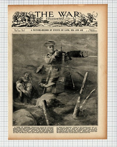 Private Lynn 2nd Lancashire Fusiliers Poison Gas -  1915 Cutting